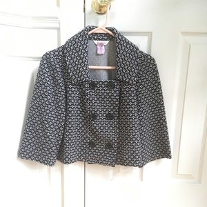 White Black cropped Jacket